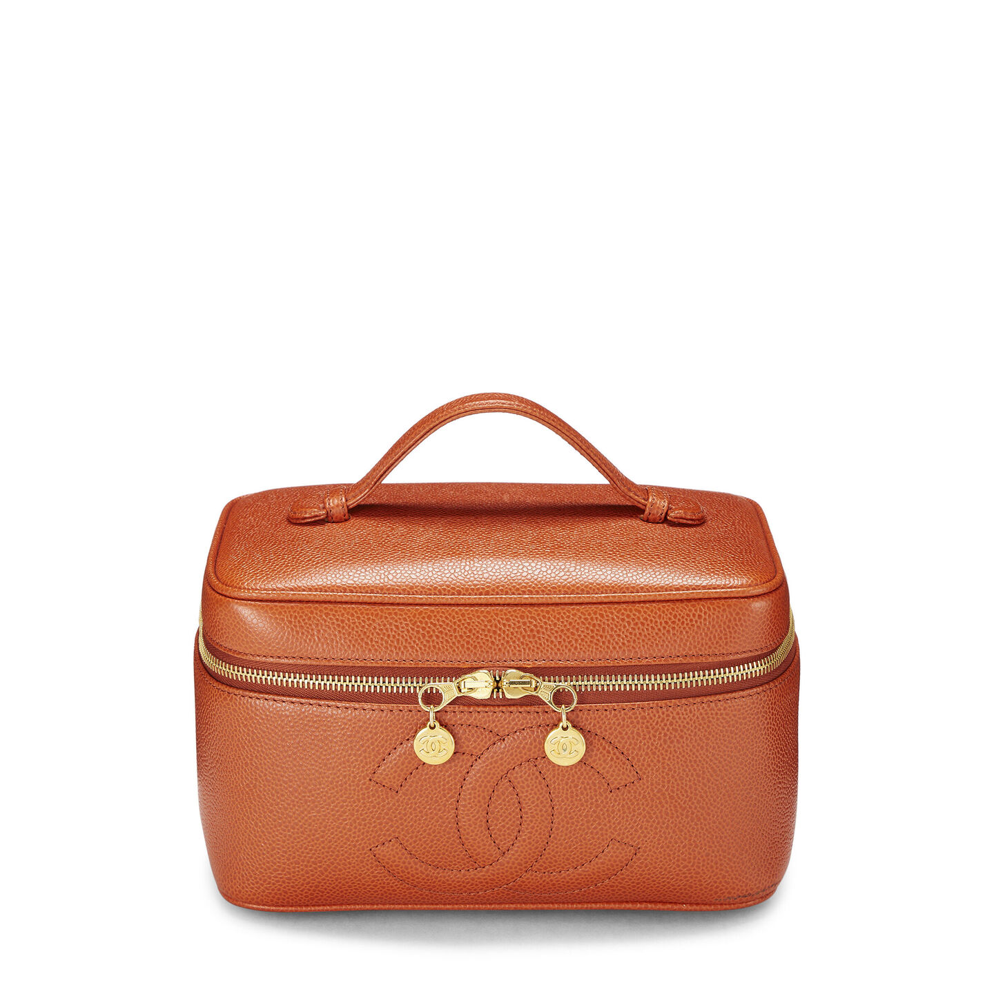 chanel orange caviar timeless vanity wide