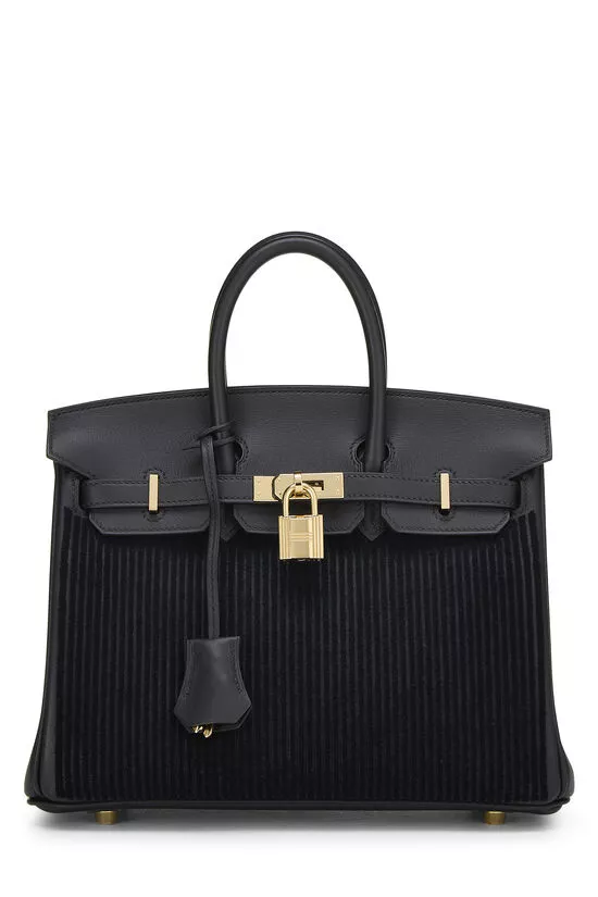 HERM&Egrave;S Black Swift C&ocirc;te &agrave; C&ocirc;te Tuffetage Birkin 25