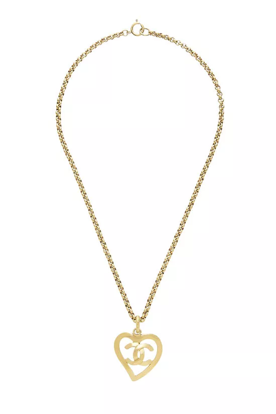 GOLD 'CC' OPEN HEART NECKLACE