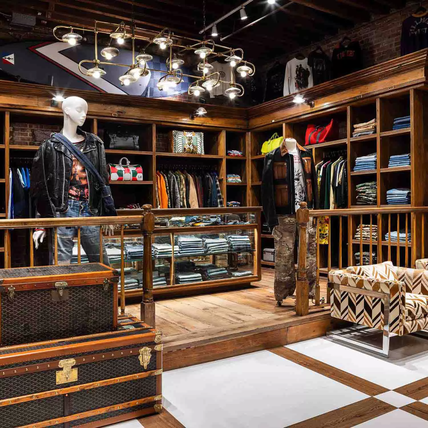 Interior shot of SoHo store by the denim bar 