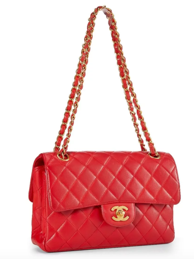 CHANEL RED QUILTED LAMBSKIN DOUBLE SIDED FLAP SMALL, $4,750