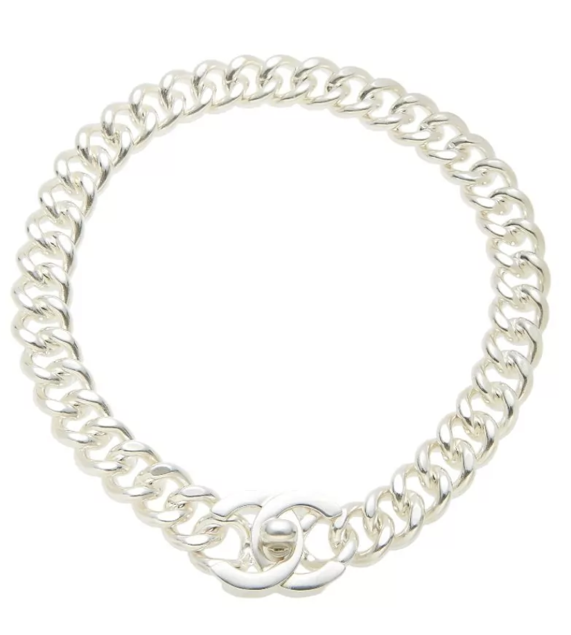 FWRD Renew Chanel Coco Mark Turnlock Chain Necklace in Gold | FWRD