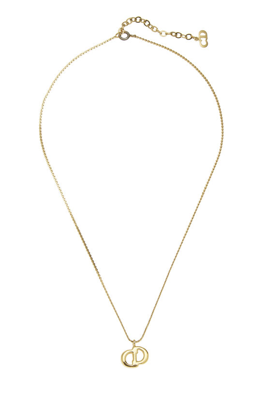 Gold & Crystal 'CD' Necklace, , large image number 0