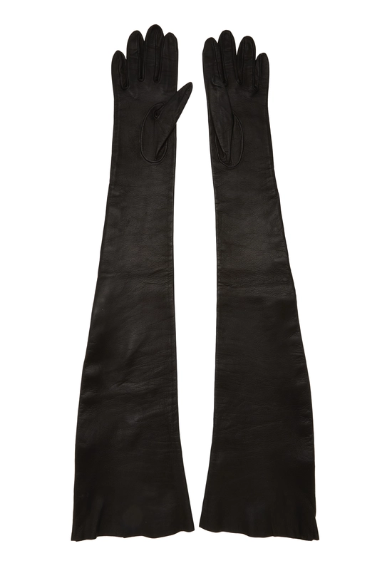 Black Leather Studded Gloves, , large image number 1