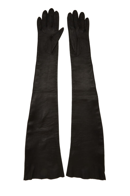 Black Leather Studded Gloves, , large image number 1