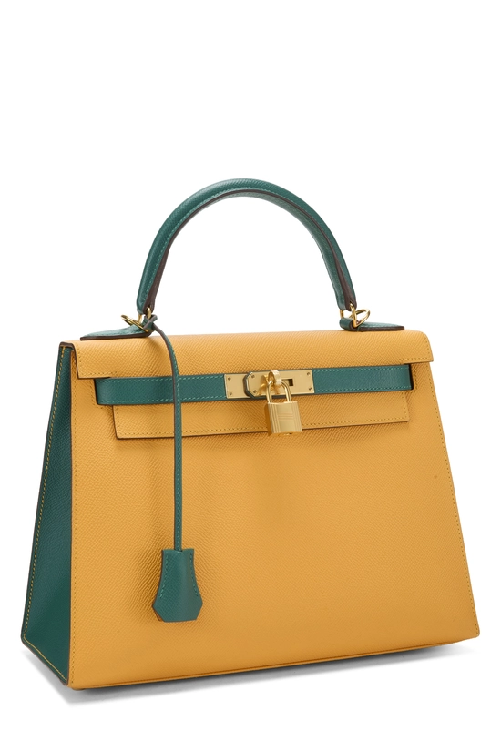 Jaune d'or & Menthe Epsom Horseshoe Kelly Sellier 28, , large image number 1