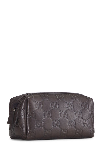 Brown Guccissima Leather Cosmetic Pouch, , large
