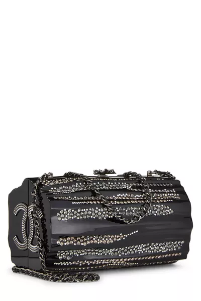 Black Acrylic Crystal Embellished Minaudi&egrave;re, , large