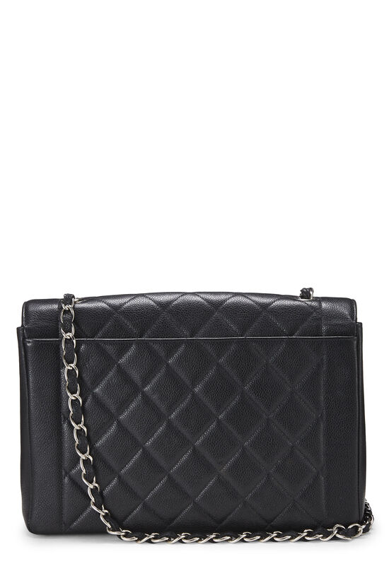 Black Quilted Caviar Diana Flap Jumbo, , large image number 3