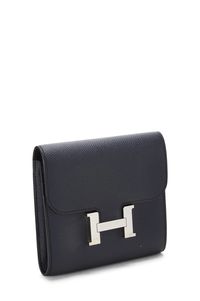 Blue Navy Epsom Constance Short Wallet, , large