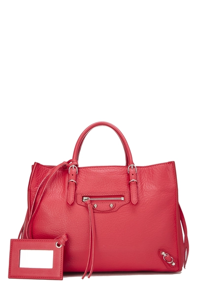 Red Calfskin Papier A6 Zip Around Handbag