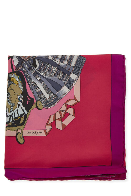 Pink & Multicolor 'Hello Dolly' Silk Scarf 90, , large image number 1