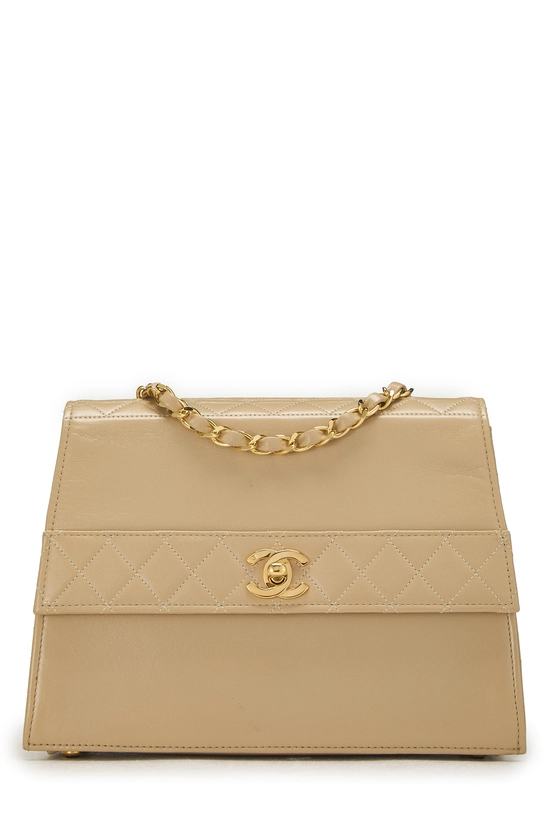 Beige Lambskin Trapezoid Bag, , large image number 0