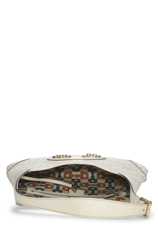 White Guccissima Leather Punch Hobo, , large image number 5