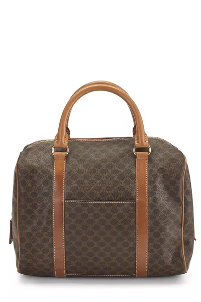 Brown Coated Canvas Macadam Handbag