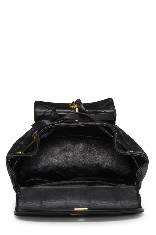 Black Quilted Lambskin 'CC' Classic Backpack Small