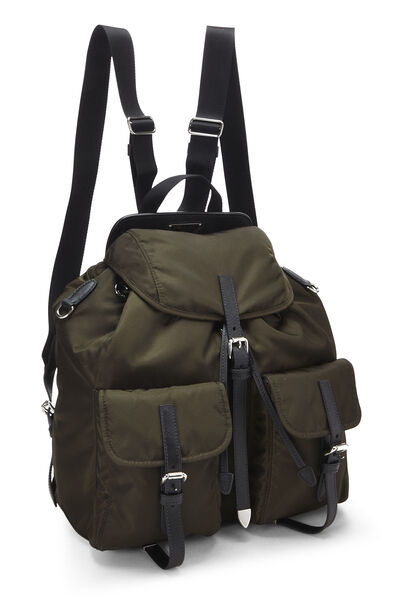 Green Nylon Backpack, , large