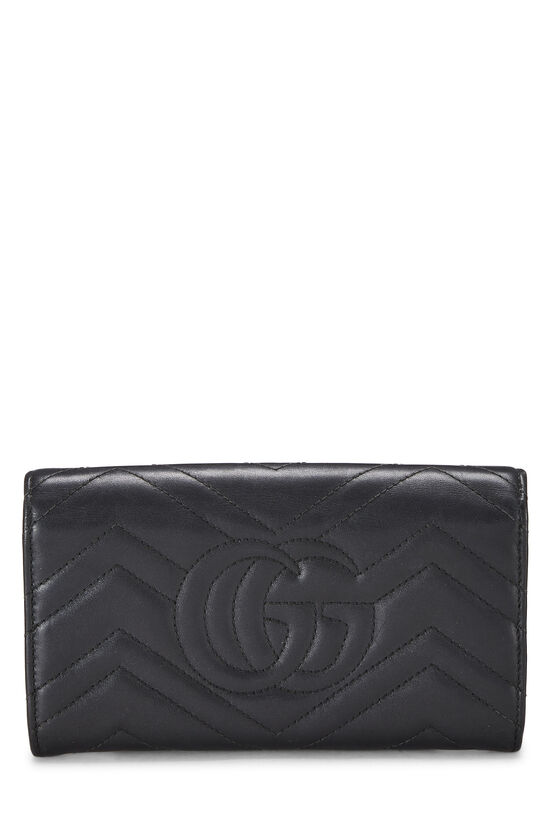 Black Leather GG Marmont Continental Wallet, , large image number 3