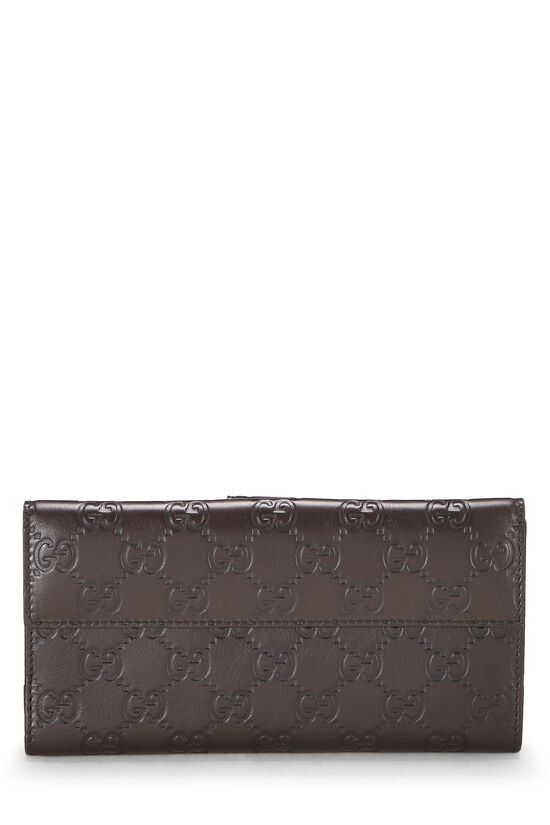 Brown Guccissima Continental Heart Wallet  , , large image number 3