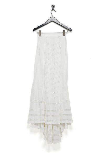 Vintage Early White Paneled Lace Skirt