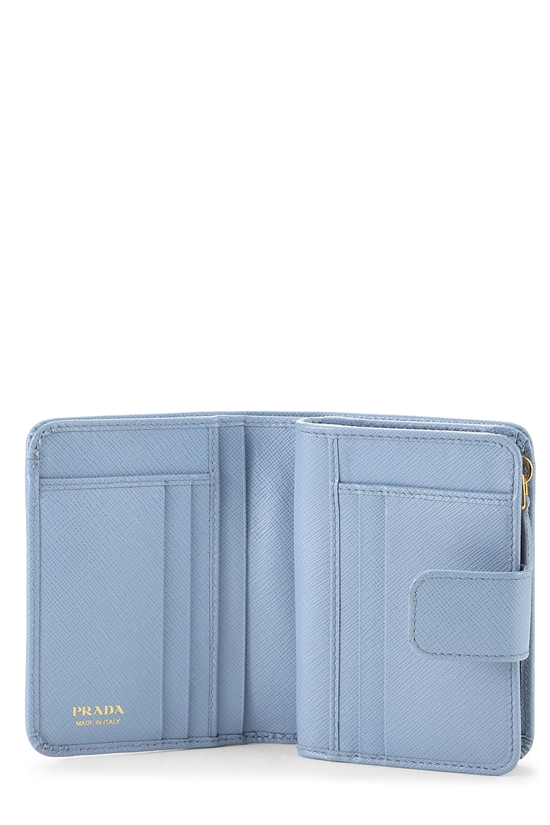 Blue Saffiano Zip Around Compact Wallet, , large image number 3