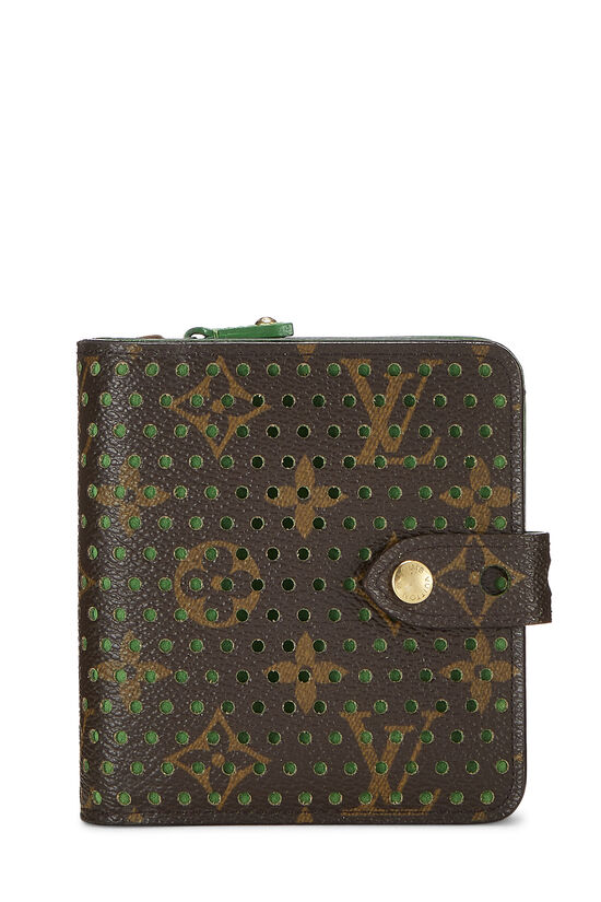 Green Monogram Canvas Perforated Zippy Compact, , large image number 1