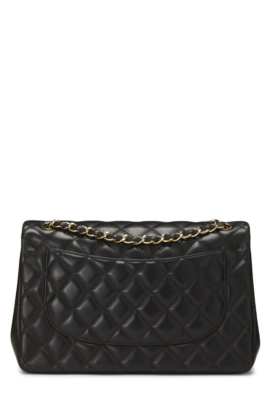 Black Quilted Lambskin New Classic Double Flap Jumbo, , large image number 3