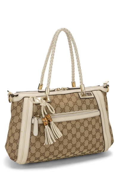 White Original GG Canvas Bella Zip Tote, , large