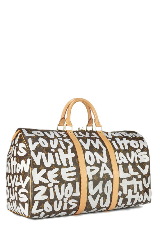 Stephen Sprouse x Louis Vuitton Grey Monogram Graffiti Keepall 50, , large image number 1