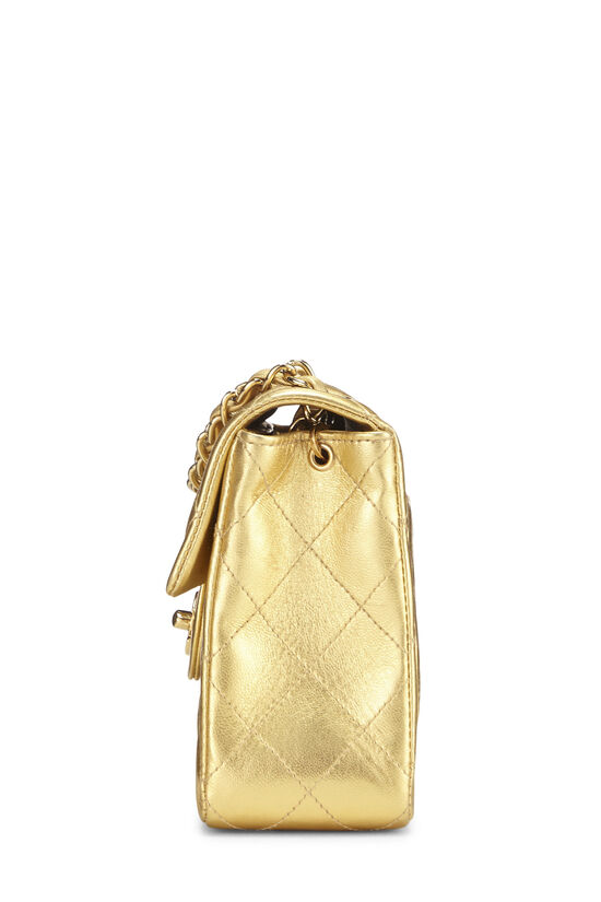 Gold Quilted Lambskin Square Flap Bag, , large image number 2