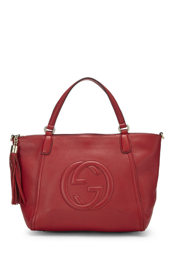 Red Grained Leather Soho Top Handle Bag, , large image number 1