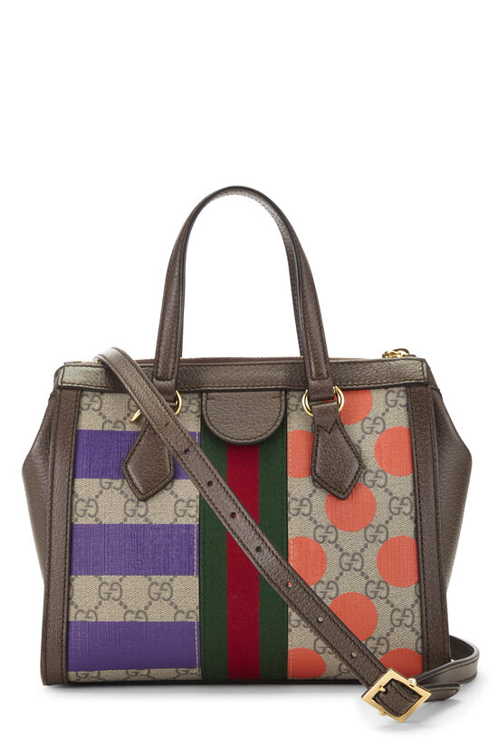 Multicolor GG Supreme Canvas Equestrian Ophidia Tote Small, , large image number 3