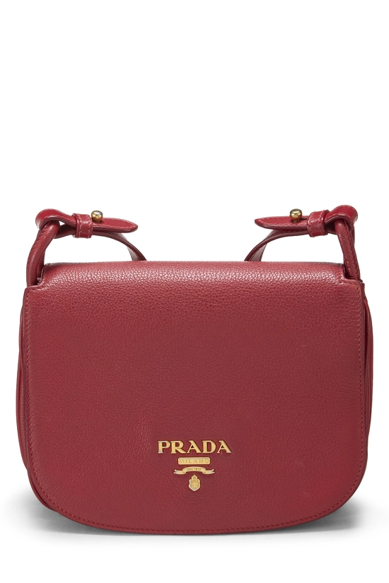 Red Vitello Daino Flap Crossbody Bag Small, , large image number 0