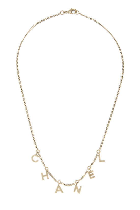 Gold Lettered Charm Necklace