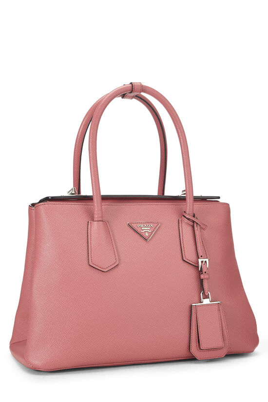 Pink Saffiano Leather Turnlock Cuir Tote, , large image number 1