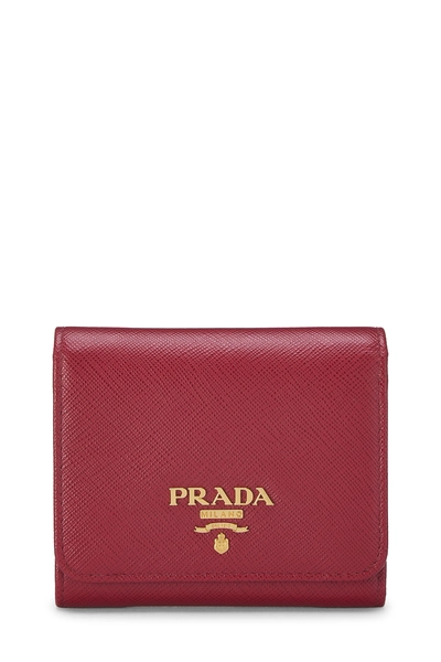Red Saffiano Compact Wallet
