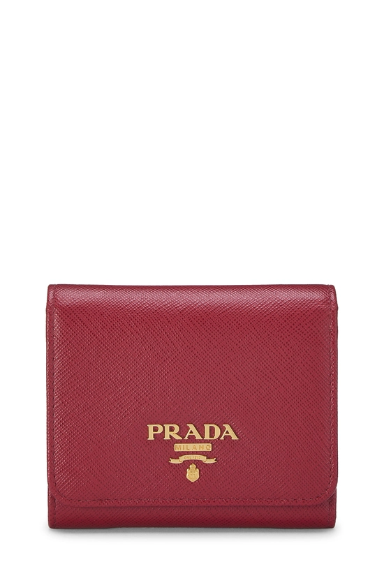Red Saffiano Compact Wallet, , large image number 0
