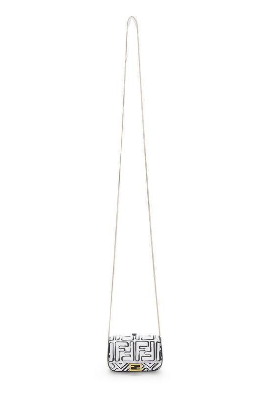Joshua Vides x Fendi White Zucca  Embossed Convertible Baguette Bag Charm, , large image number 1
