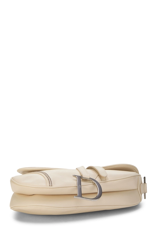 White Leather Saddle Bag, , large image number 4