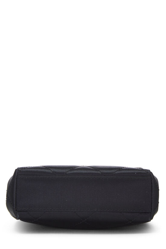 Black Quilted Satin Handbag Mini, , large image number 4