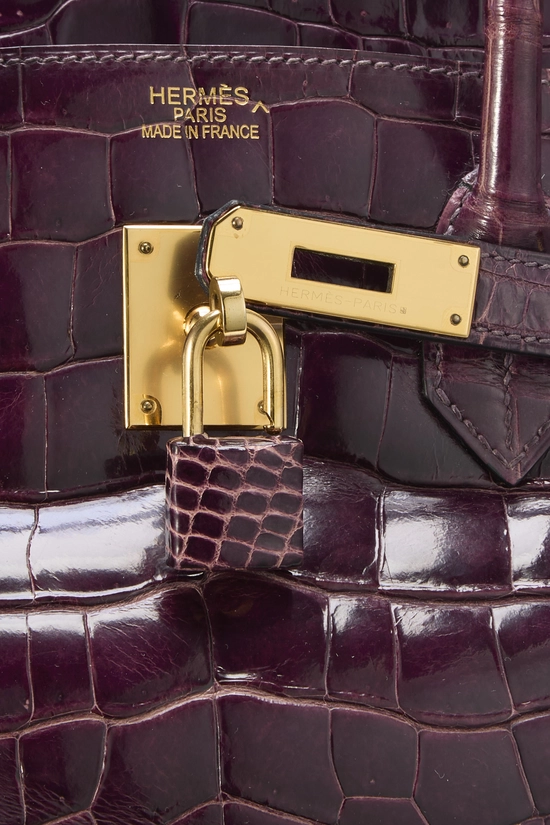 Amethyst Crocodile Porosus Birkin 35, , large image number 7