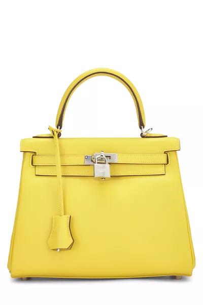 Hermès Jaune De Naples Swift Kelly Retourne 25