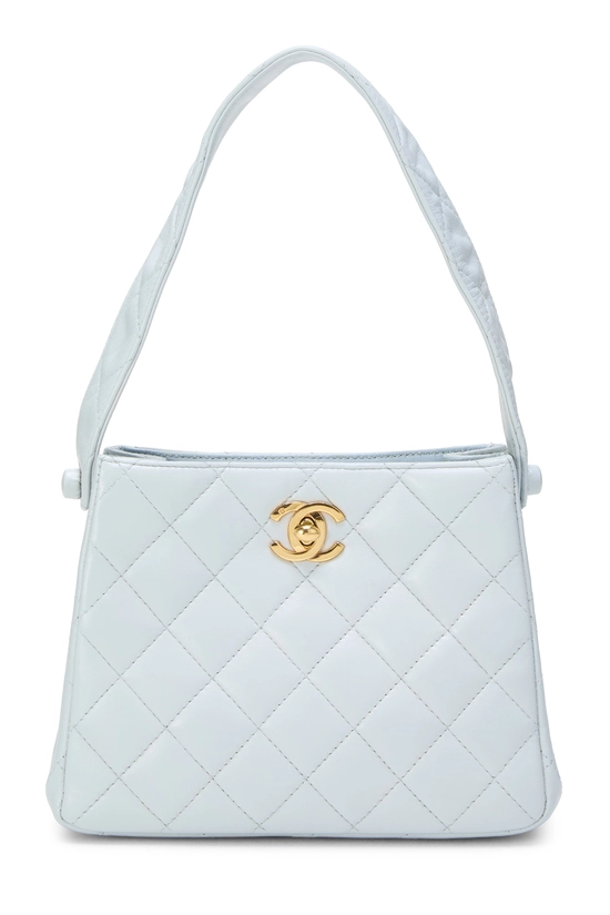 Blue Quilted Lambskin Double Turnlock Shoulder Bag Mini, , large image number 0
