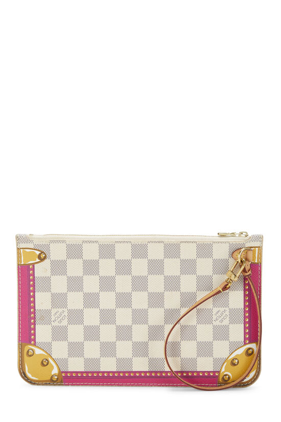 Pink Damier Azur Trunk Neverfull Pouch MM, , large image number 2