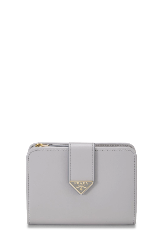 Pre-Owned Grey Leather Compact Zip Wallet QNA0NI1LEB000