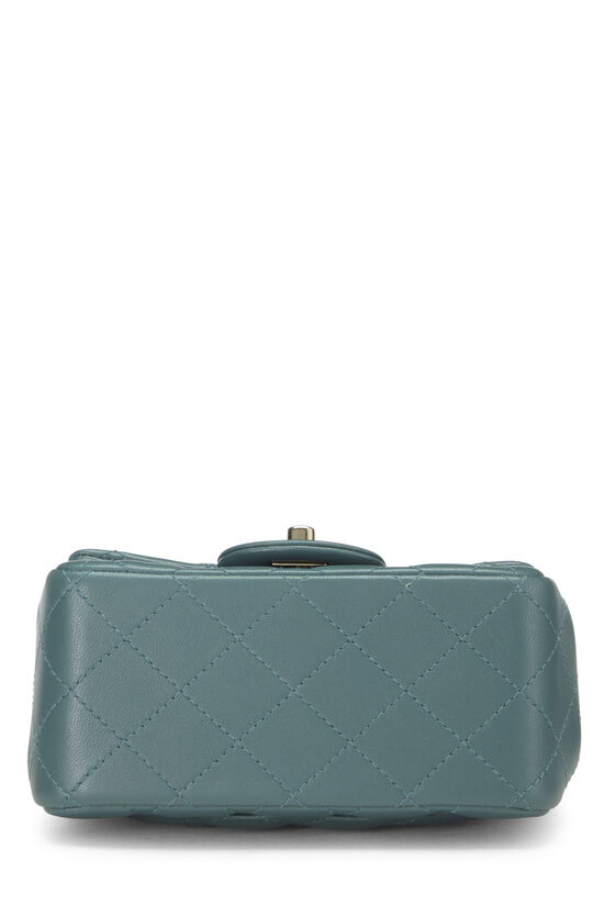 Green Quilted Lambskin Classic Square Flap Mini