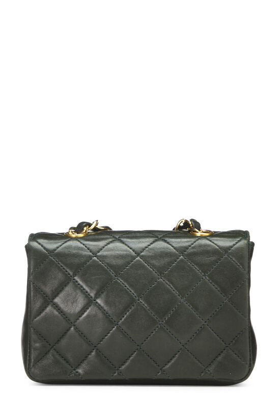 Green Quilted Lambskin Half Flap Micro, , large image number 4