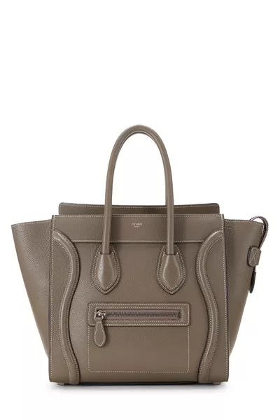 Grey Drummed Calfskin Luggage Micro