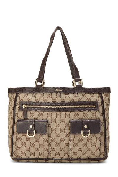 Gucci Brown GG Canvas Abbey Pocket Tote
