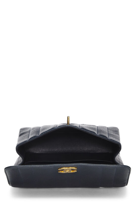 Chanel Navy Vertical Caviar Half Flap Medium Q6B14H0FN0003